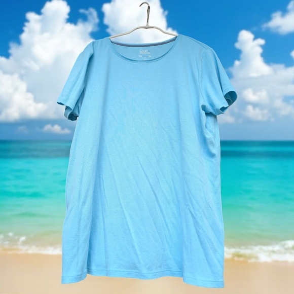 Croft & Barrow Essential Crewneck Tee Color: Blue Size:L (EUC) - Picture 3 of 8